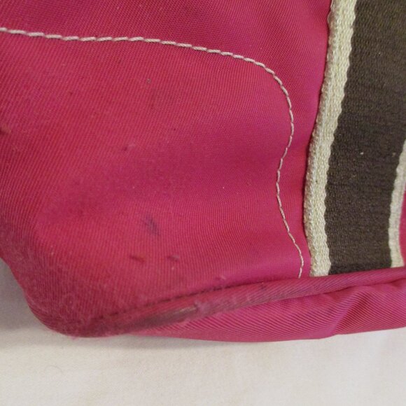 Coach Woman Large Pink Black Yellow Top Zip Pockets Shoulder Purse Bag - Picture 2 of 11